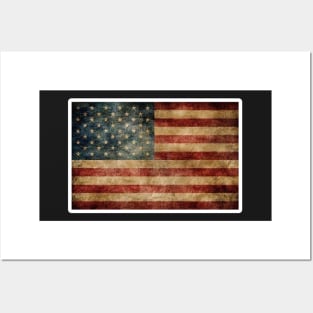 Vintage USA Flag Sticker Posters and Art